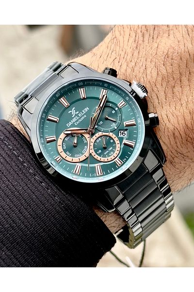 Daniel Klein Men's Steel Wrist Watch+bracelet