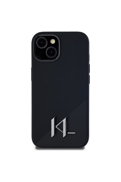Karl Lagerfeld Case for iPhone 15 - Karl Lagerfeld Silicone MagSafe (KLHMP15SSCMKMPCK) - Shadow Metal Initial