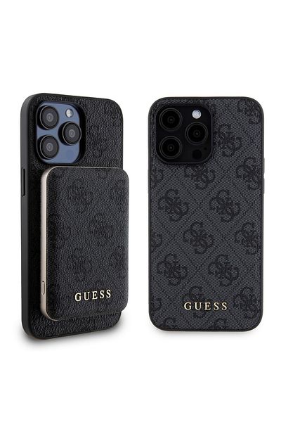 Guess Case for iPhone 15 Pro Max - Guess Hardcase Powerbank MagSafe (GUBPM5P15X4GEMGK) - Black