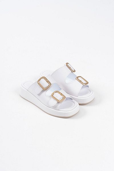 EMOYRA Nare White Skin Slippers