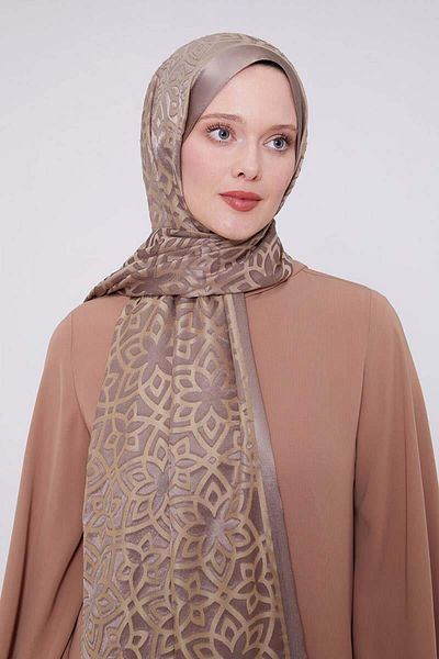 FİVESCARF K.Mink Large Floral Patterned Deluxe Devore Shawl