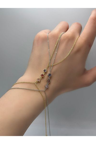 MyladyAccessoriess Colorful Star Detail Steel Shahmeran Silver