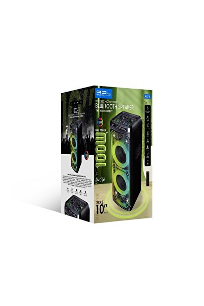 ACL ACS-5 100W gücünde RGB ışıklı Karaoke Mikrofonlu Taşınabilir Bluetooth Hoparlör