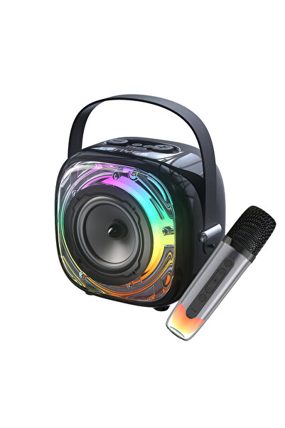 Lenyes S226 RGB Işıklı Askılı Mikrofonlu Bluetooth Speaker Hoparlör v5.3 Siyah
