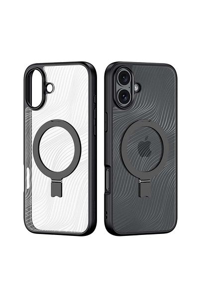 Dux Ducis IPhone 16 Case - Dux Ducis Aimo MagSafe Magnetic Stand - Black