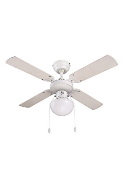 GOOD HOME Eko Aydınlatmalı Tavan Vantilatörü 92 cm 4 Kanat Beyaz Ipli