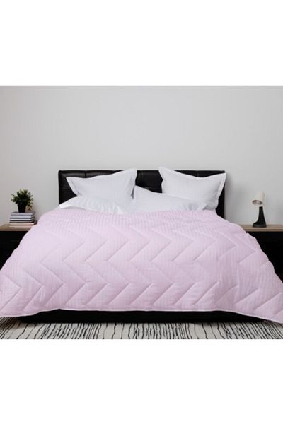 Pucioasa Winter wool quilt with cotton face (damask) 200x215cm, Sulphur, Pink