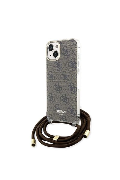 Guess IPhone Case - Guess Crossbody Cord 4G Print (GUHCP15SHC4SEW) - Brown