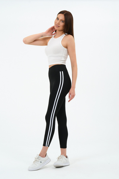 sandsunsea textile product Γυναικείο κολάν διπλής στρίφωσης Μαύρο αθλητικό κολάν