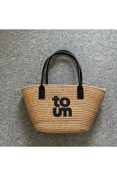 Toum Special Collection Γυναικεία τσάντα παραλίας με εσωτερική επένδυση από ψάθι