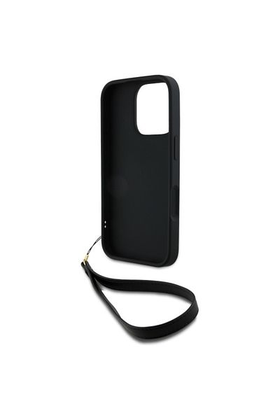 Dkny Husă pentru iPhone 16 Pro - DKNY Hardcase Strap Stock Logo (DKHCP16LPBSWSK) - Negru