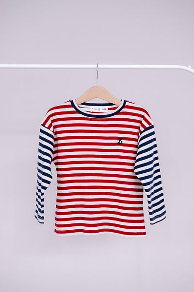 Atelier Babbi Long Sleeve T-Shirt / Burgundy Striped