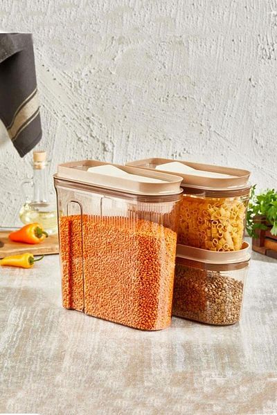 VİP AHMET Vip Ahmet Luxury Food Storage Container Set of 3 Transparent Copper Vp-305