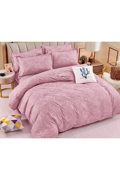 JOJO Elegant 6-Piece Linen Set with Fine Cotton Elastic, Bed Sheet 180x200cm, 2-Person Bed
