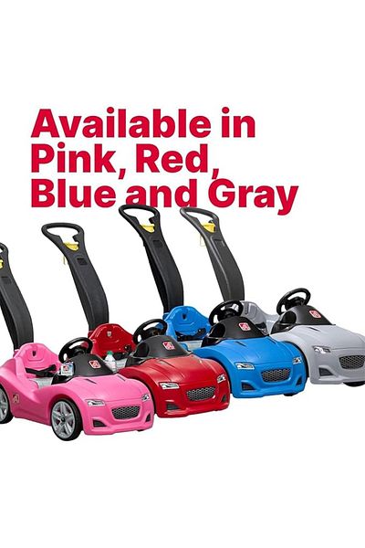 Step 2 Step2 Whisper Ride Cruiser|Single Seater Kids Push Car with Seatbelt,Horn & Storage Trunk|Blue