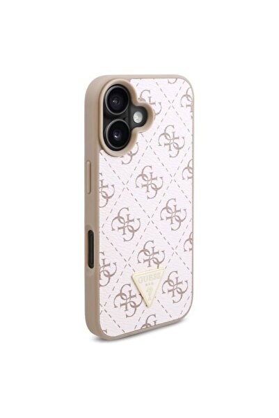 Guess Θήκη για iPhone 16 - Guess Hardcase 4G Τρίγωνο Μεταλλικό Λογότυπο (GUHCP16SPG4GPH) - Λευκό