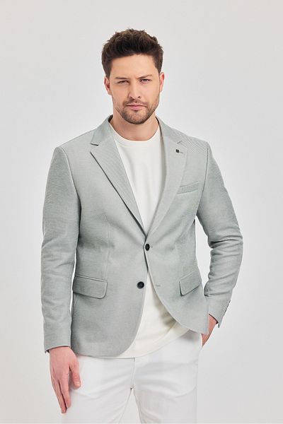 Frappoli Ανδρικό μπλέιζερ Antony από μαύρο-γκρι πολυεστερικό ύφασμα Slim Fit Ανοιξιάτικο-Καλοκαίρι