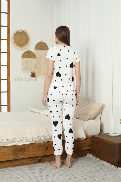 LİLA İÇ GİYİM Σετ πιτζάμες με μοτίβο Pegasus Heart Λευκό κοντομάνικο