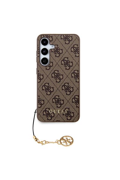 Guess Case for Samsung Galaxy S24 Plus - Guess Hardcase 4G Charms Collection (GUHCS24MGF4GBR) - Brown