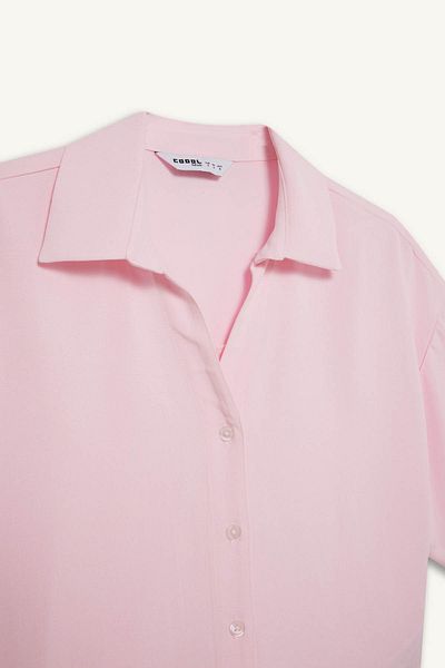 DeFacto Oversize Wide Fit Linen Blended Short Sleeve Shirt C3807Ax25Sm