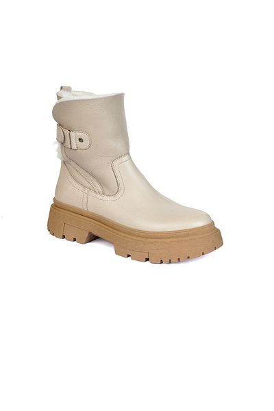 Greyder Women's White Genuine Leather Military Boots 3K2Tb72173
