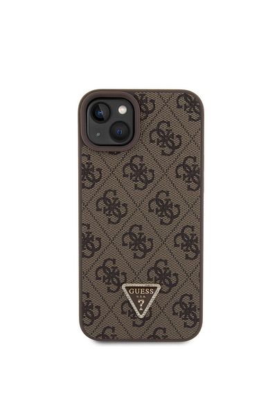 Guess Case for iPhone 15 Plus - Guess Crossbody 4G Metal Logo (GUHCP15MP4TDSCPW) - Brown