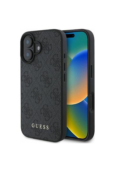 Guess Case for iPhone 16 - Guess Hardcase 4G Classic (GUHCP16SG4GFGR) - Black