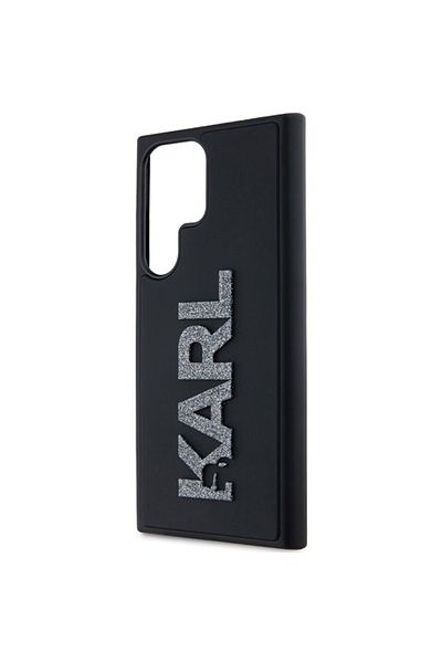 Karl Lagerfeld Case for Samsung Galaxy S24 Ultra - Karl Lagerfeld 3D Design (KLHCS24L3DMBKCK) - Rubber Glitter Logo