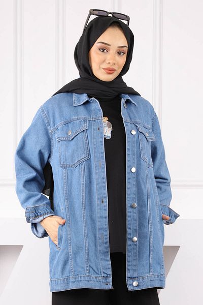 İmajButik Μπλε τζιν μπουφάν τσέπης