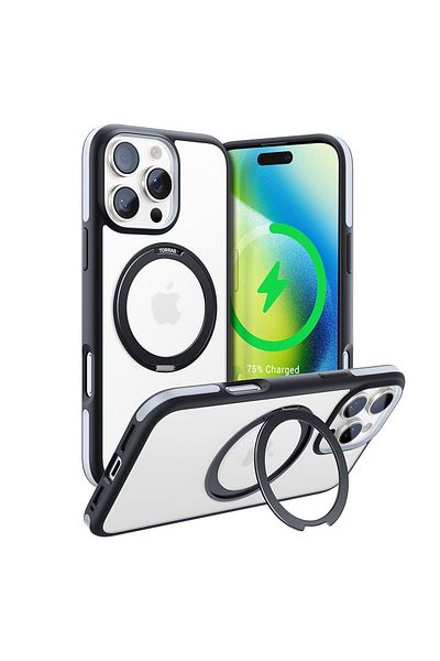 TORRAS Husă pentru iPhone 16 Pro Max - Seria Torras Ostand R Fusion - Neagră