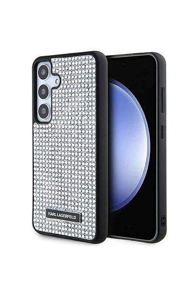 Karl Lagerfeld Carcasă Samsung Galaxy S24 - Karl Lagerfeld Hardcase Strass (KLHCS24SHDSPRS) - Logo metalic argintiu