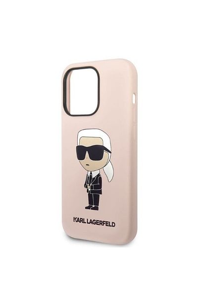 Karl Lagerfeld IPhone 14 Pro Max Case - Karl Lagerfeld Silicone (KLHCP14XSNIKBCP) - Pink Ikonik