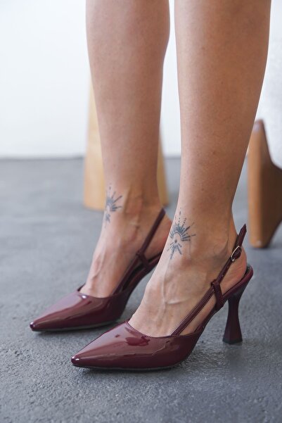 GOFFSHOES Kadın Barbos Topuklu Ayakkabı - Bordo-Rugan