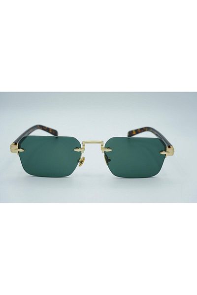 By Ella Eyes Unisex Sunglasses Leopard Pattern Green Glass