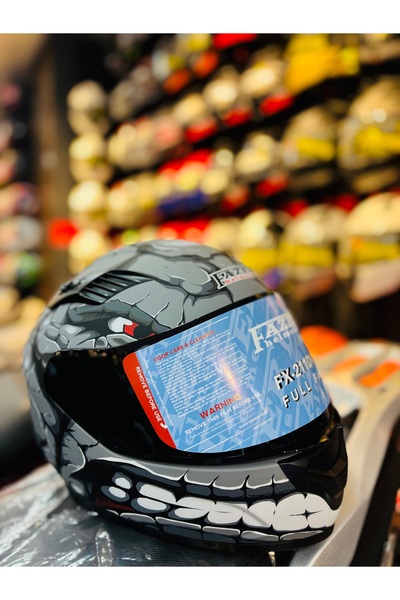 RSV Fazer Siyah Vizör Fantastic Mat Grey Mat Full Face Güneş Vizörlü Motosiklet Kaskı