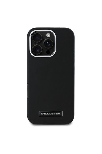 Karl Lagerfeld Iphone 16 Pro Case - Leather Magsafe (KLHMP16LPGMSRPK) - Fw Metal Plate
