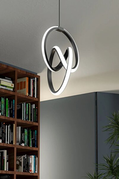 DEFNE AVİZE Emily Siyah Tekli Sarkıt Led Günışığı Ultra Ledli Salon Mutfak Oda Hol Ledli Avize