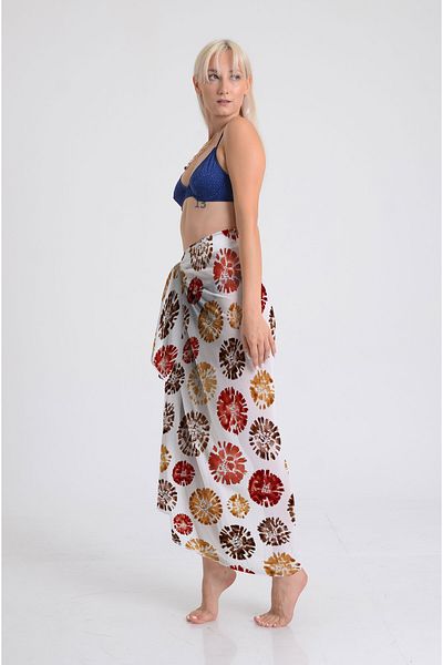 DESENİX Tie Dye Stain Print Pareo - 100X145 cm - Silky Chiffon & Luxury Satin Fabric Option - Beach Dress
