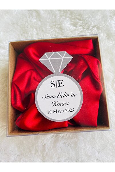 may trend 10 Adet Kutulu Kırmızı Saten Toka - Kına Hediyelik - Bride To Be