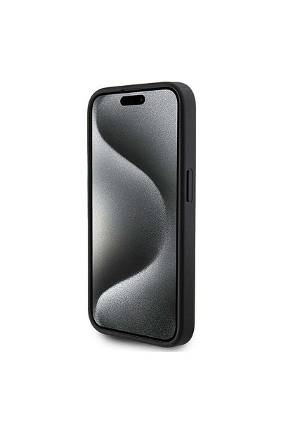 Guess Case For Iphone 15 Pro - Hardcase 4g Triangle Metal Logo (GUHCP15LPG4GPK) - Black