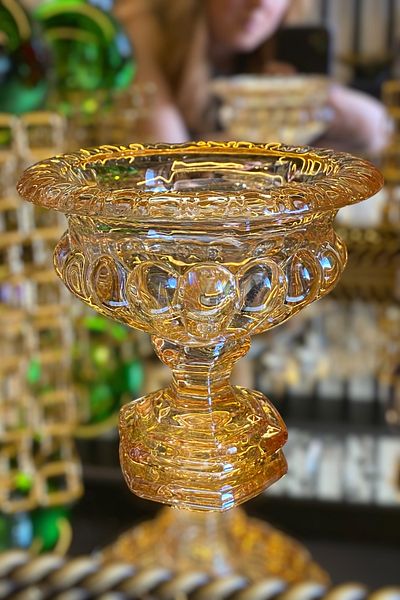 LEMİ DEKORASYON Footed Honey Glass Sugar Bowl 13*13*11 cm