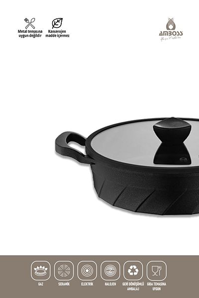 Amboss Quartz 5-Piece Cast Titanium Coated Cookware Pots Pans Set