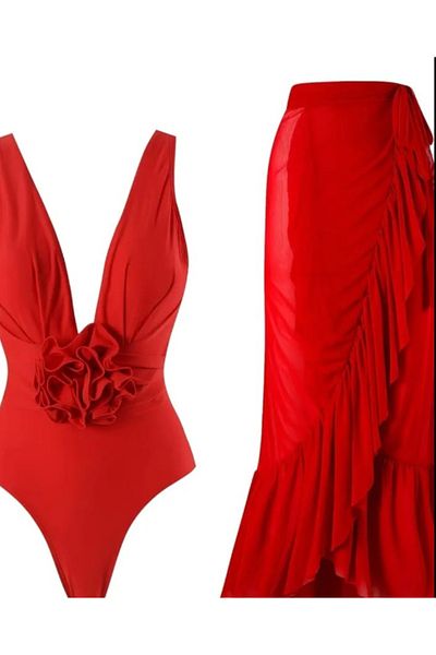 G&H UNDERWEAR Fire on Fire Baby -Swimsuit Set with Pareo
