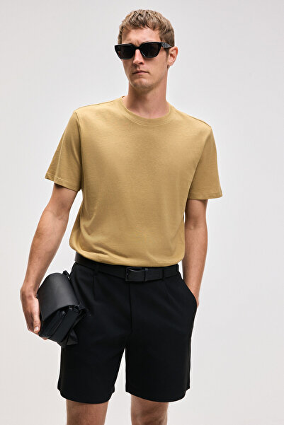 GRIMELANGE Ανδρικό μπλουζάκι Mocassins 100% βαμβακερό με χαλαρή εφαρμογή με στρογγυλή λαιμόκοψη κοντομάνικο ανοιχτόχρωμο μπλουζάκι