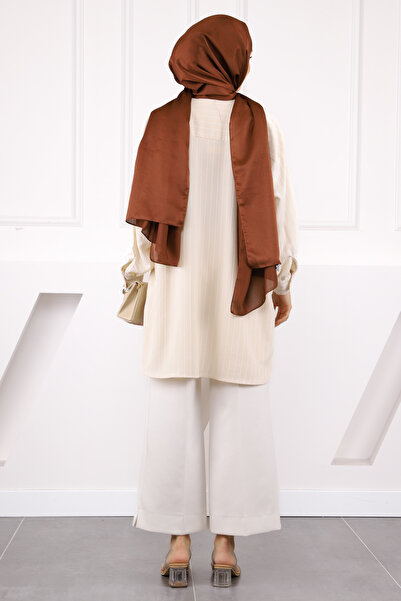 İmajButik Πέτρινο ριγέ casual πουκάμισο