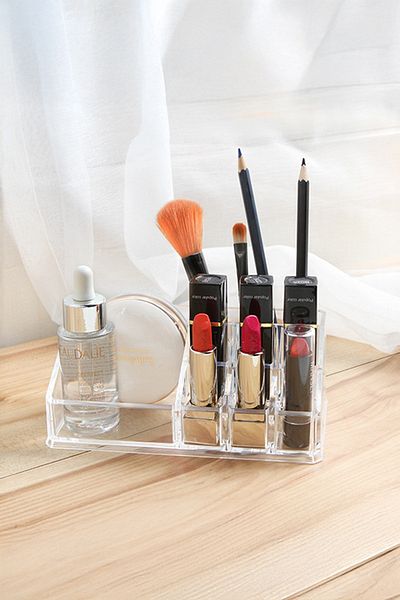 Fesya Home 9 θήκες Μακιγιάζ Lipstick Rimel Organizer Καλλυντικά Οργανωτής προϊόντων - Διαφανές
