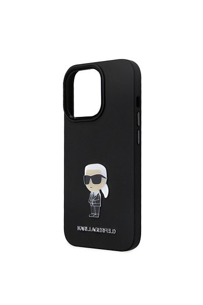 Karl Lagerfeld IPhone 14 Pro Case - Karl Lagerfeld Silicone (KLHCP14LSMHKNPK) - Ikonik Metal Pin