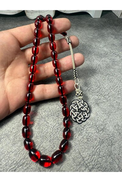 Jewel مسبحة نحاسية مزخرفة بالشعلة من العنبر