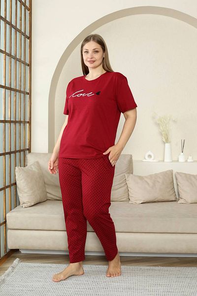 nisaNCa 100% Cotton Plus Size Short Sleeve Women's Pajamas Set