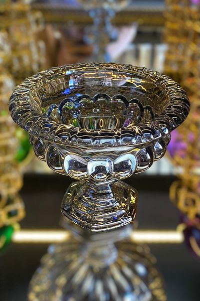 LEMİ DEKORASYON Pedestal Smoked Glass Sugar Bowl 13*13*11 cm
